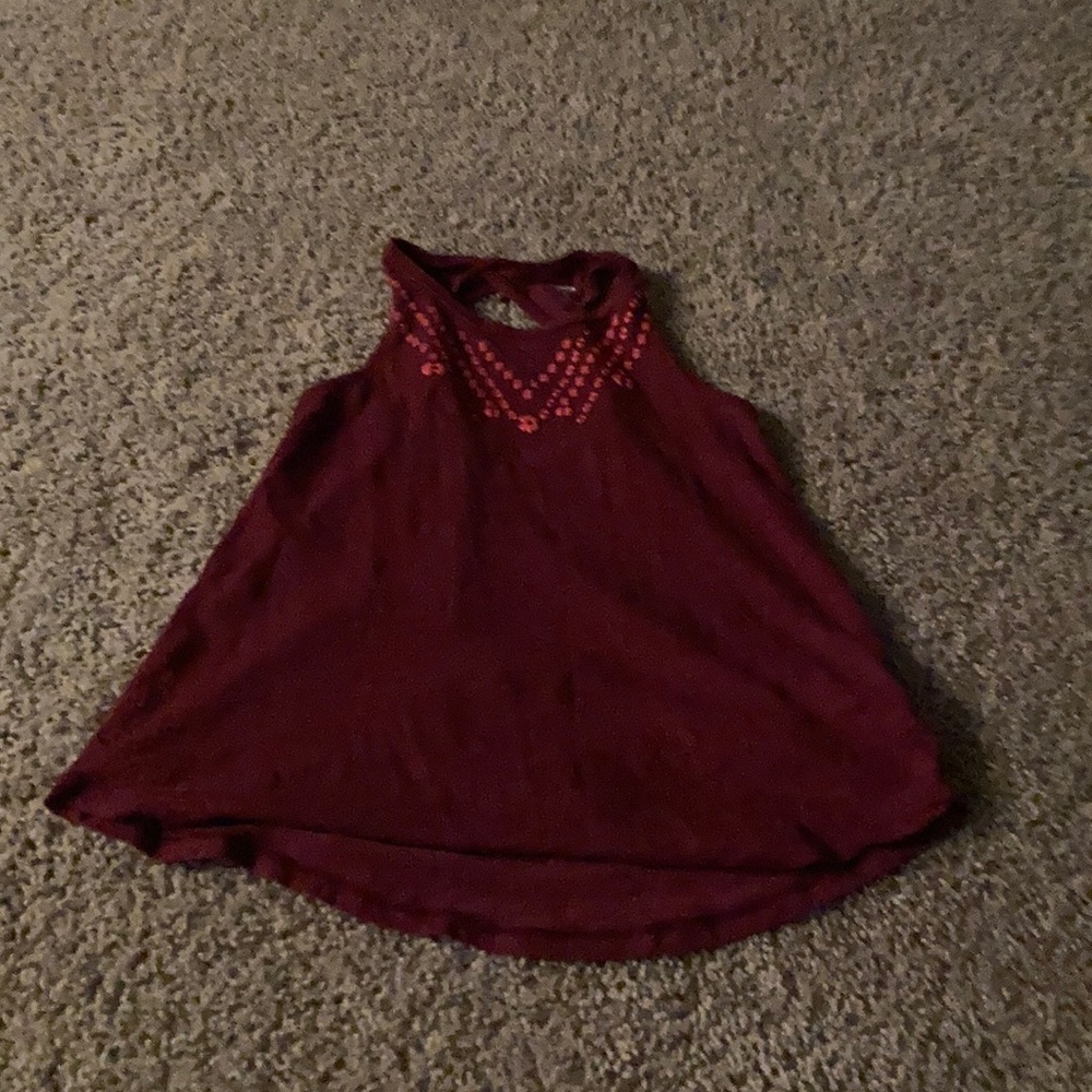 Maroon twist back tank top